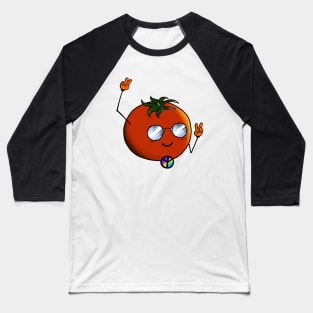 Hippie Tomato with Sunglasses Baseball T-Shirt